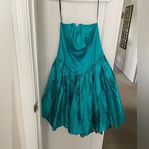 Vintage Teal Strapless Dress